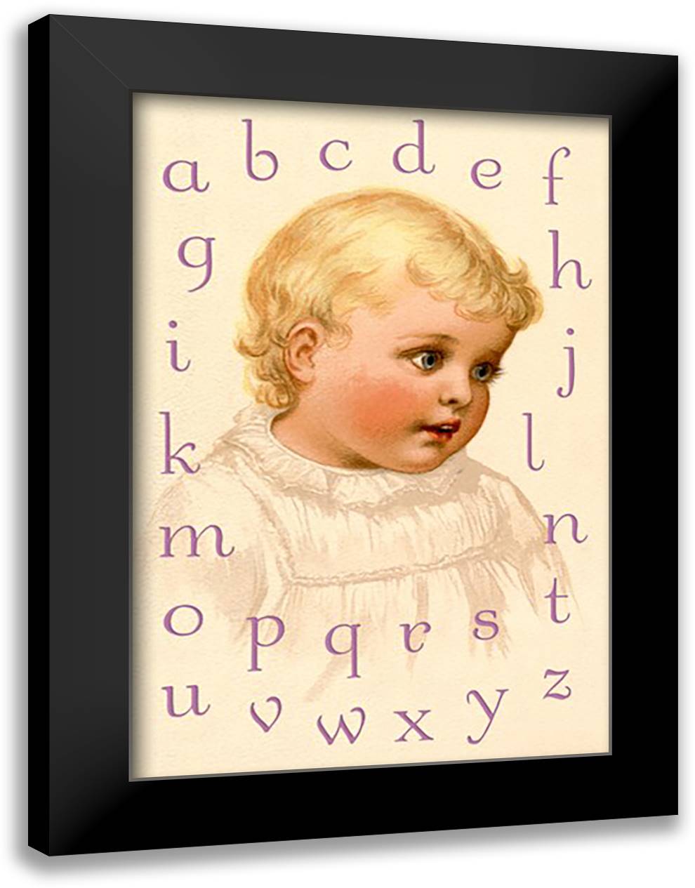 Blondie's Alphabet 16x22 Black Modern Wood Framed Art Print Poster by Waugh, Ida