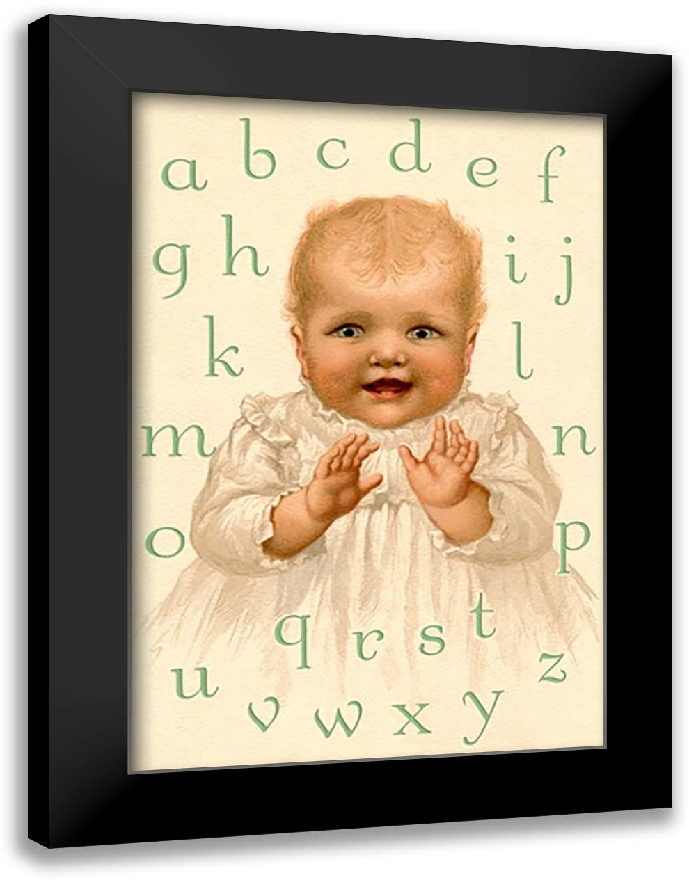 Sweetie's Alphabet 16x22 Black Modern Wood Framed Art Print Poster by Waugh, Ida