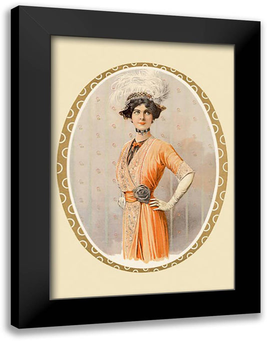 Feathered Lady 16x22 Black Modern Wood Framed Art Print Poster