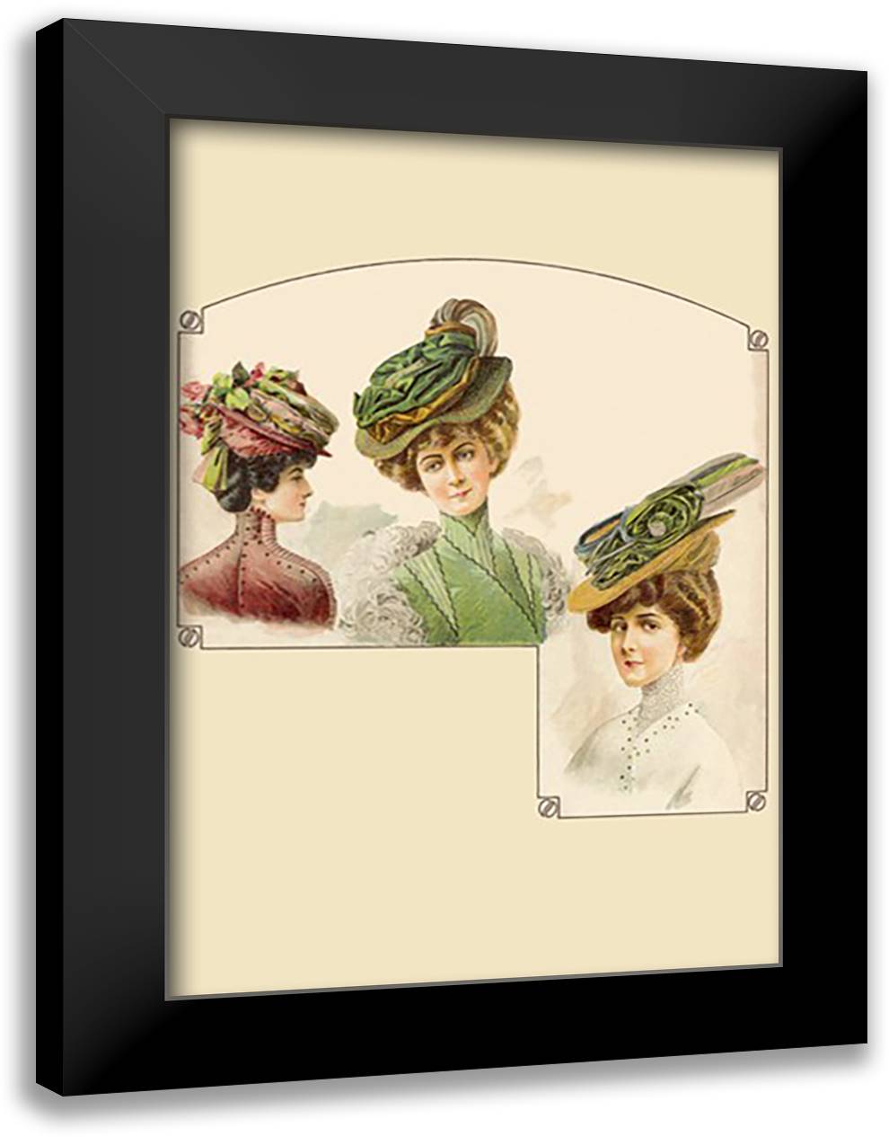 Three Refined Ladies 16x22 Black Modern Wood Framed Art Print Poster