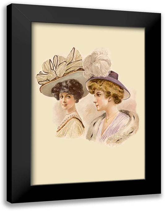 Fancy Hats 16x22 Black Modern Wood Framed Art Print Poster