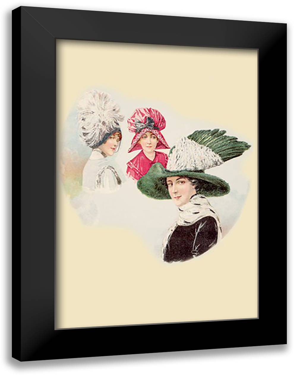 Three Lovely Ladies 16x22 Black Modern Wood Framed Art Print Poster