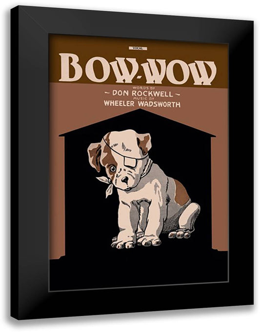 Bow-Wow 16x22 Black Modern Wood Framed Art Print Poster