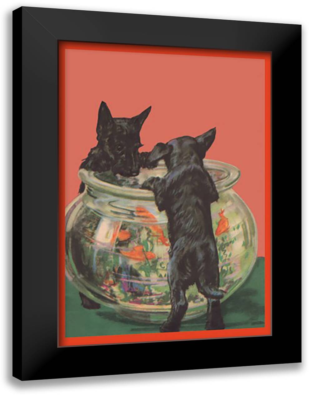 Mischief-Makers 16x22 Black Modern Wood Framed Art Print Poster by Thorne, Diana