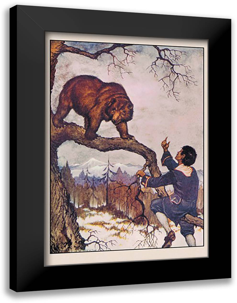 Robinson Crusoe: What, You No Come Farther? 16x22 Black Modern Wood Framed Art Print Poster by Winter, Milo