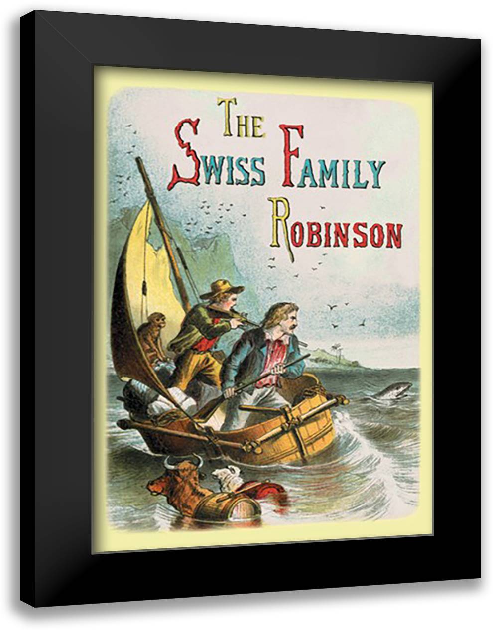 Swiss Family Robinson 16x22 Black Modern Wood Framed Art Print Poster