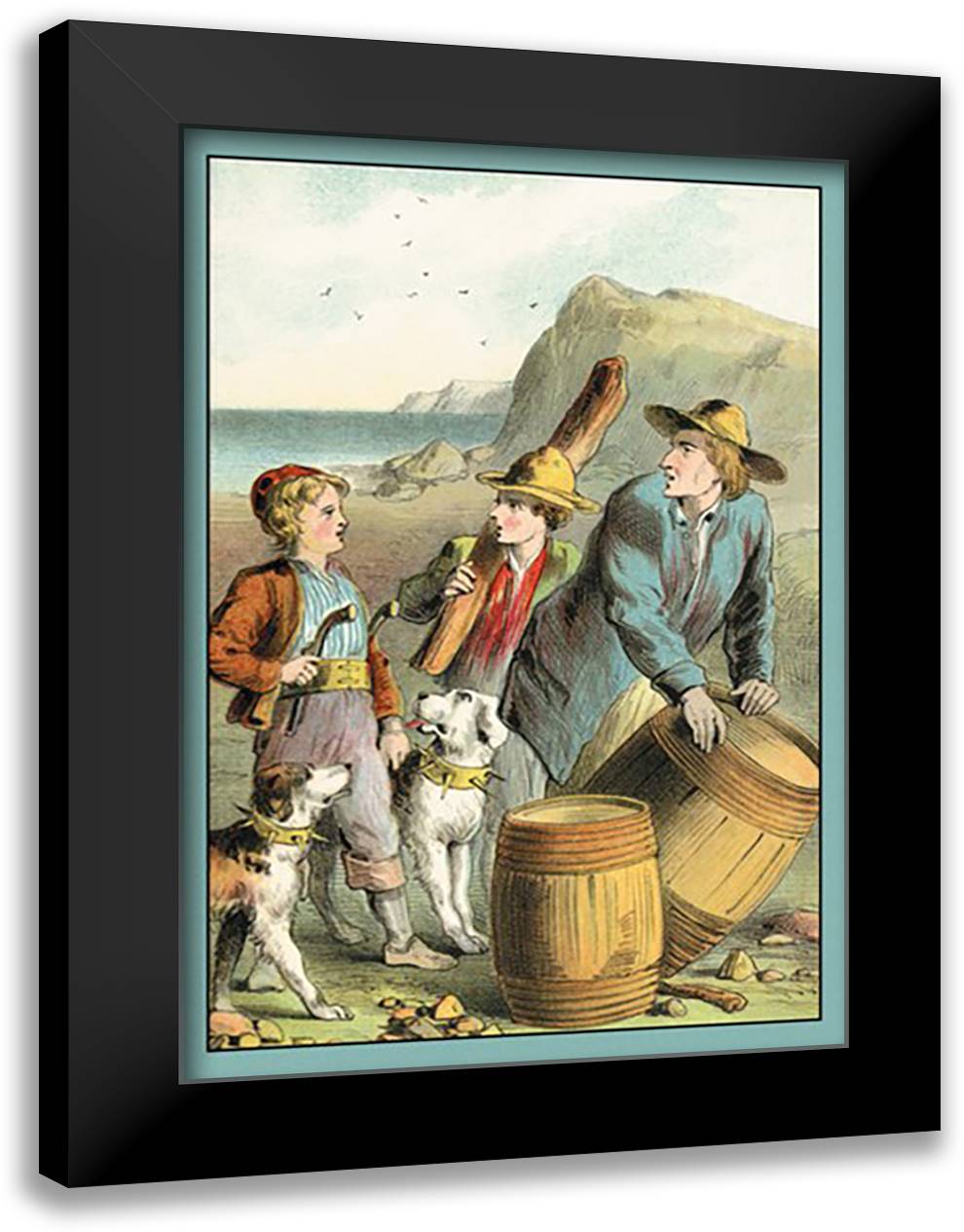 Swiss Family Robinson: A Brigand-Like Decoration 16x22 Black Modern Wood Framed Art Print Poster