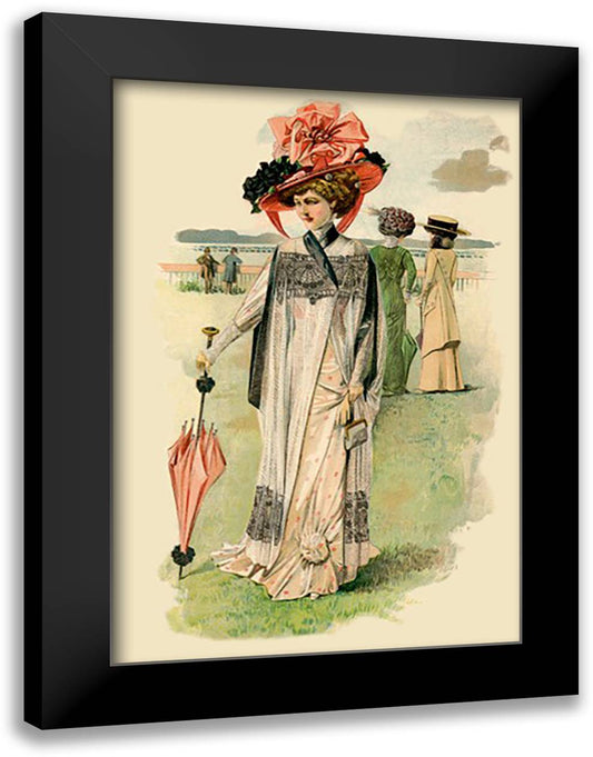 Red Ribbon Hat 16x22 Black Modern Wood Framed Art Print Poster