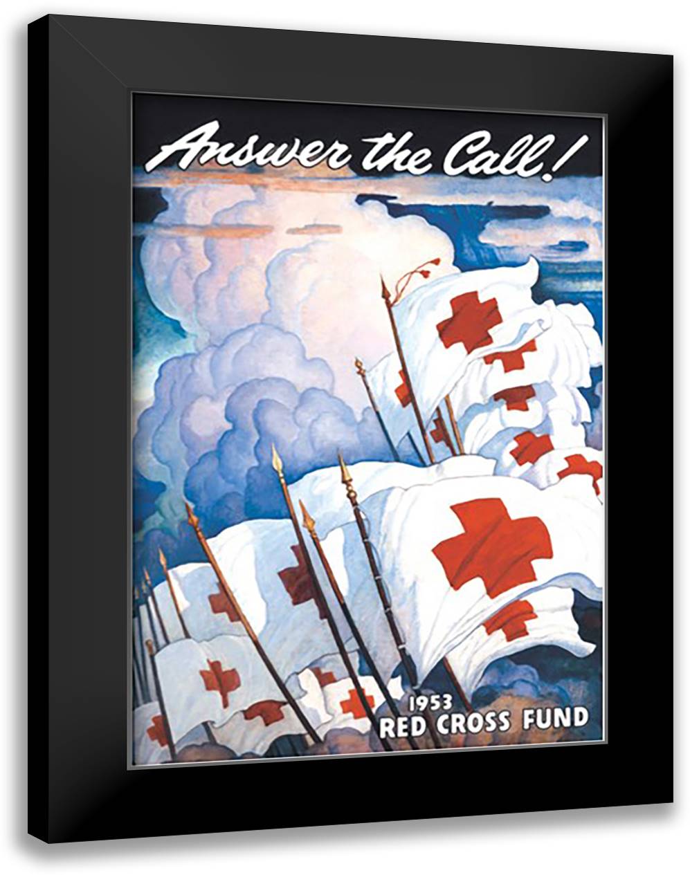 Answer the Call, 1953 RC Fund 16x22 Black Modern Wood Framed Art Print Poster by Wyeth, Newell Convers