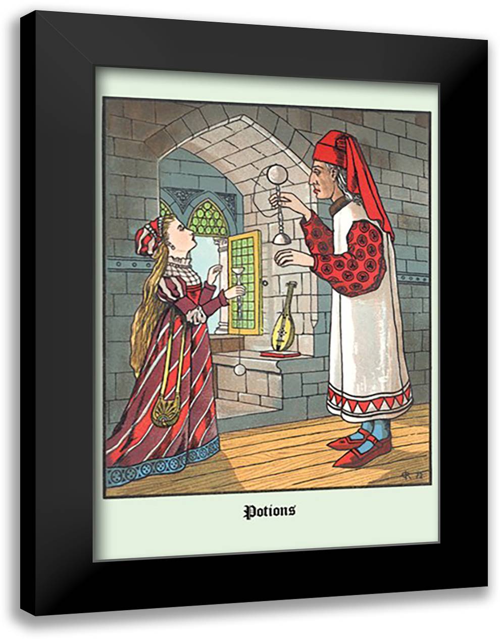 Potions 16x22 Black Modern Wood Framed Art Print Poster by Rogers, J.E.