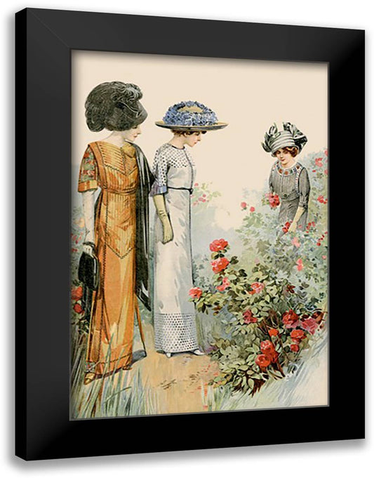 Rose Garden 16x22 Black Modern Wood Framed Art Print Poster