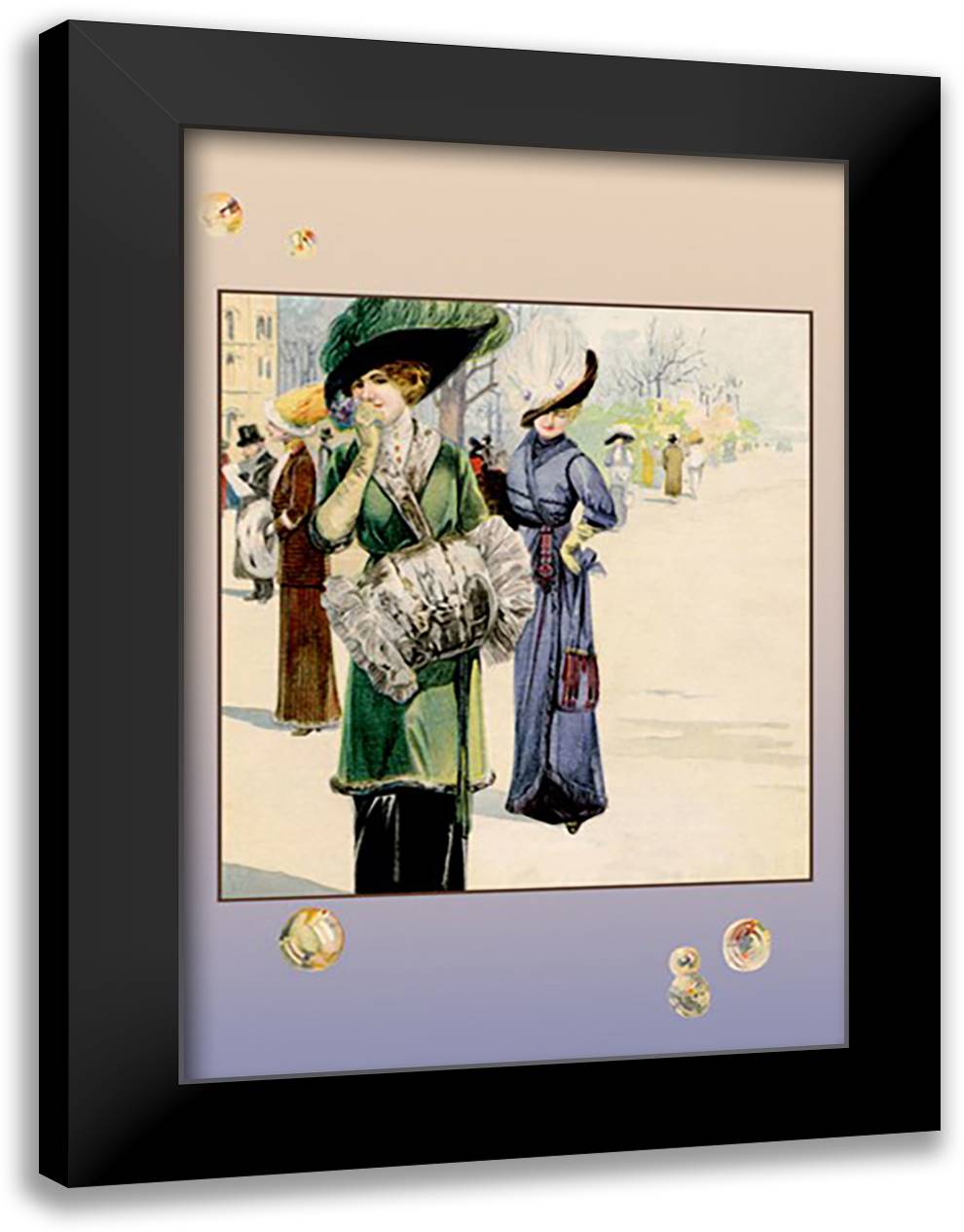 Flirt 16x22 Black Modern Wood Framed Art Print Poster