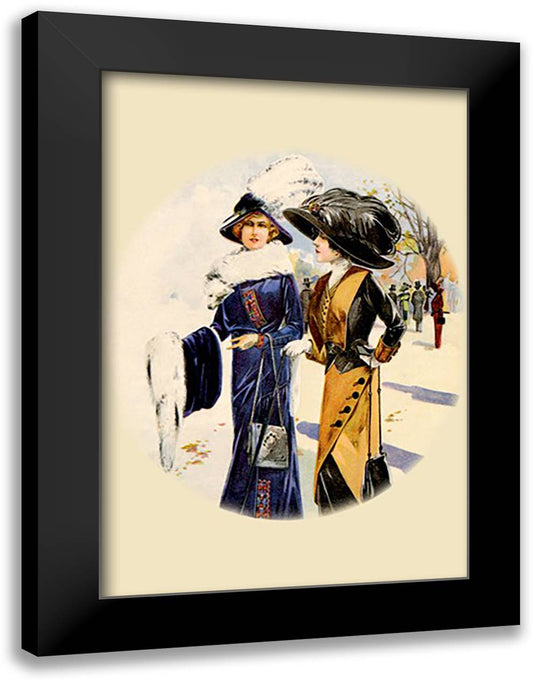 Elegance in the Park 16x22 Black Modern Wood Framed Art Print Poster