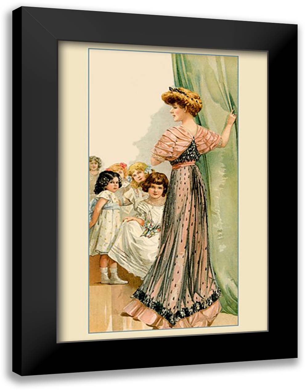 Admiring the Lady 16x22 Black Modern Wood Framed Art Print Poster