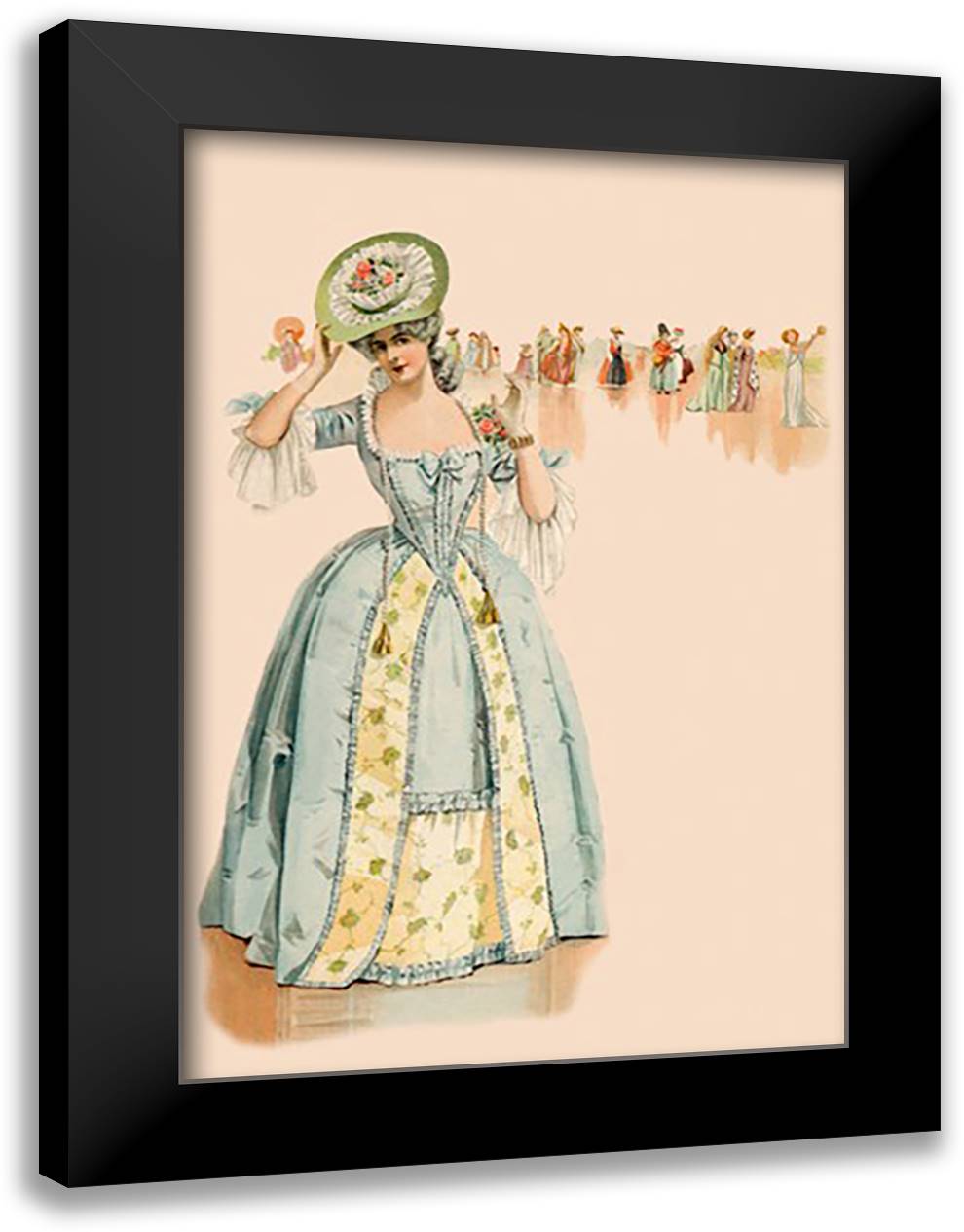 Ladies at the Dance 16x22 Black Modern Wood Framed Art Print Poster