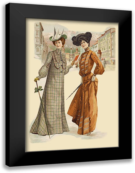 City Women 16x22 Black Modern Wood Framed Art Print Poster