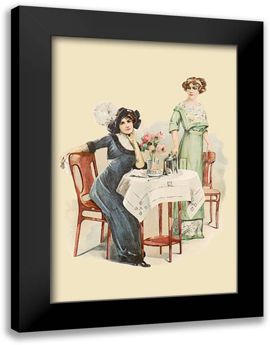 Afternoon Tea 16x22 Black Modern Wood Framed Art Print Poster