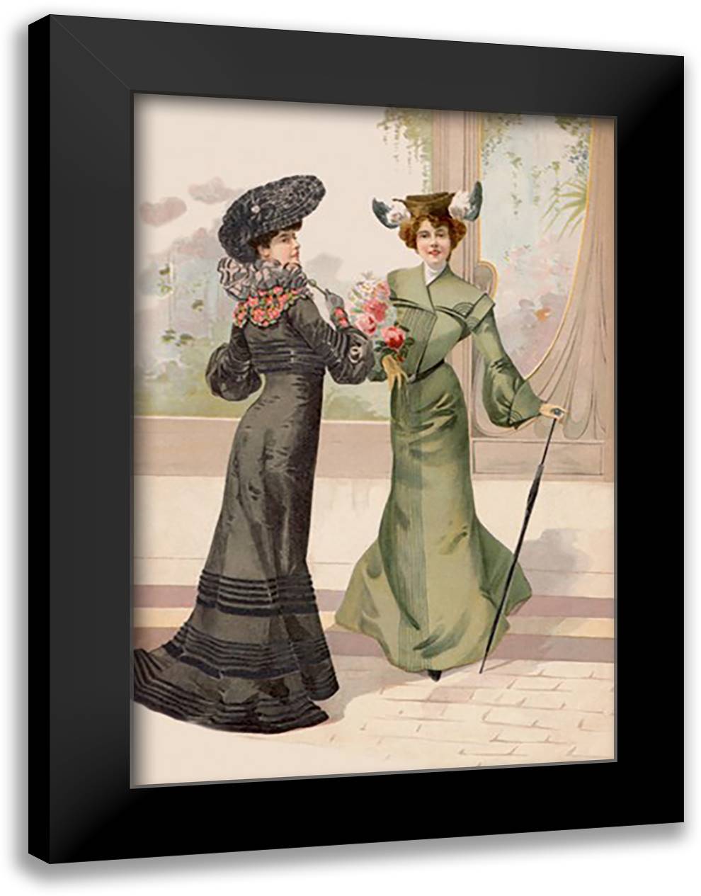 Fancy Dress for the Garden 16x22 Black Modern Wood Framed Art Print Poster