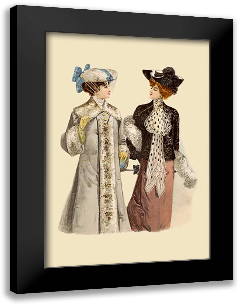 Ladies Chatting 16x22 Black Modern Wood Framed Art Print Poster
