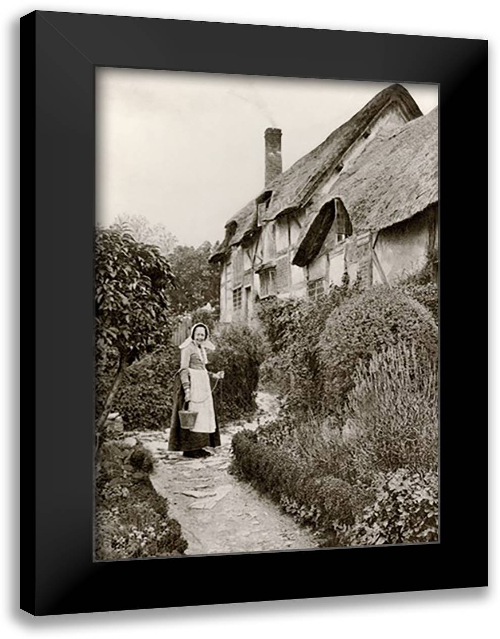 Ann Hathaway's Cottage 16x22 Black Modern Wood Framed Art Print Poster by Williams, James Leon