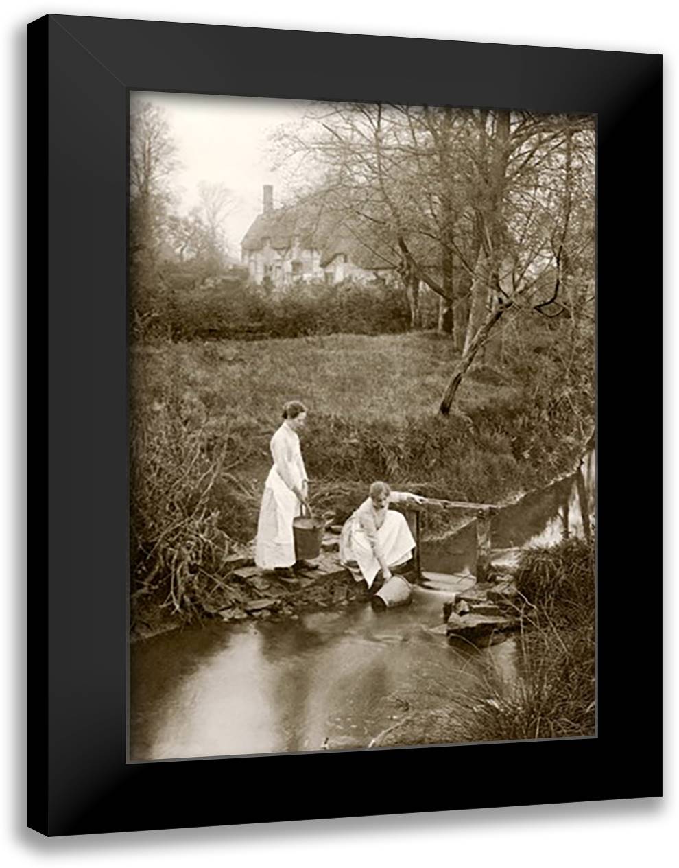 At Shotting Brook 16x22 Black Modern Wood Framed Art Print Poster by Williams, James Leon