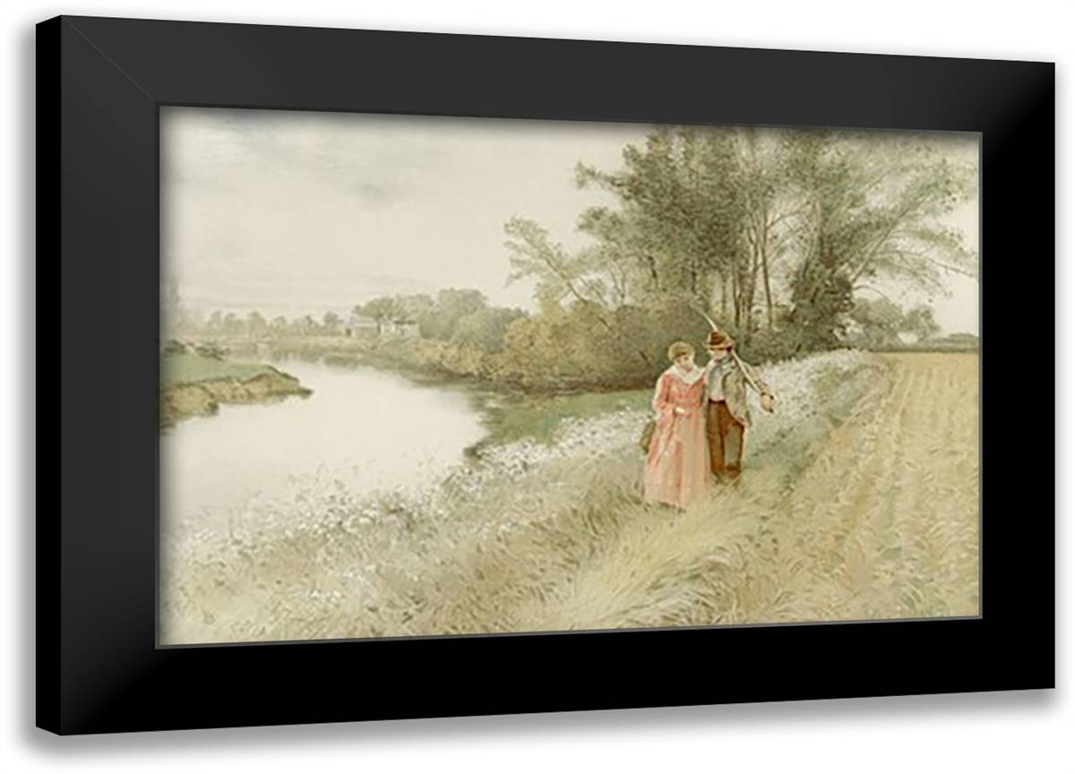 It Was a Lover and His Lass 22x16 Black Modern Wood Framed Art Print Poster by Williams, James Leon