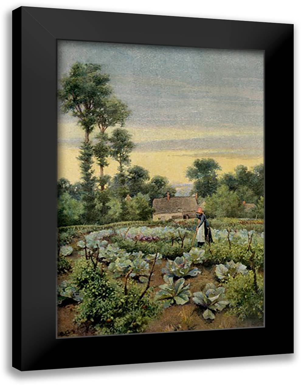 Old Garden at Welford 16x22 Black Modern Wood Framed Art Print Poster by Williams, James Leon