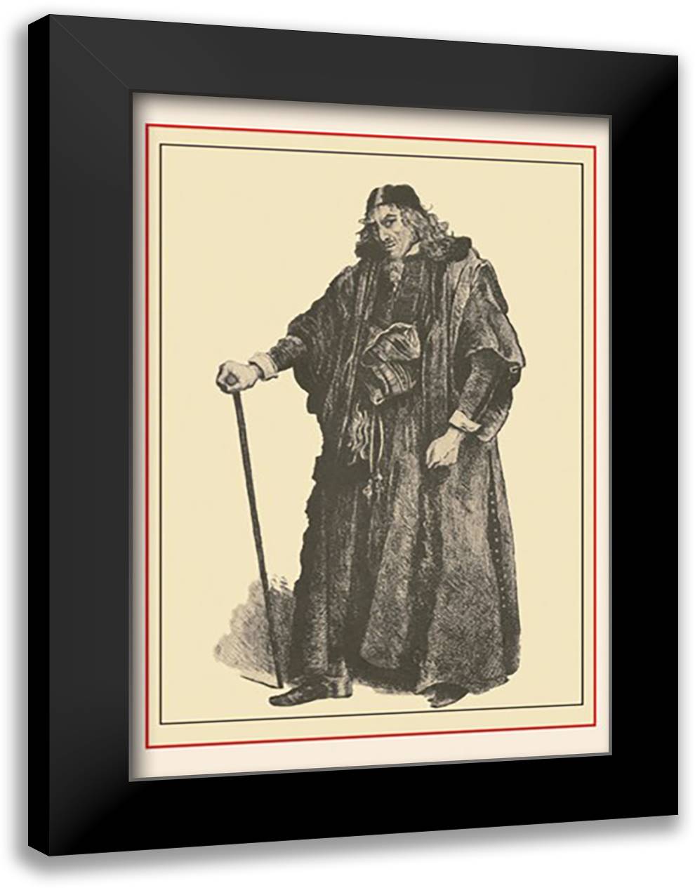 Henry Irving as Shylock 16x22 Black Modern Wood Framed Art Print Poster