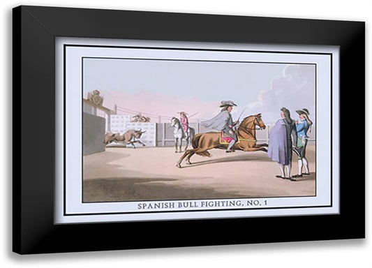 Spanish Bullfighting, No. 1: First Appearance of the Bull 22x16 Black Modern Wood Framed Art Print Poster