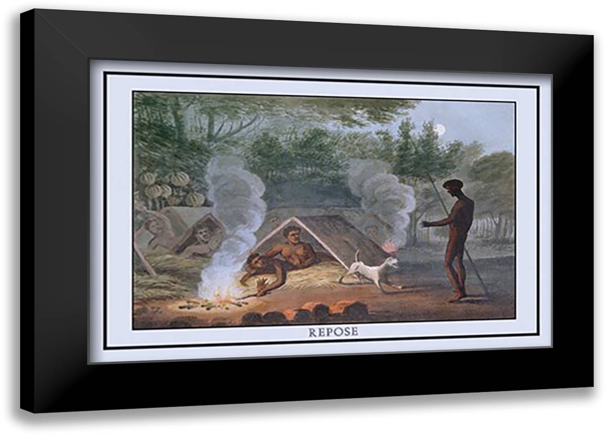 Repose 22x16 Black Modern Wood Framed Art Print Poster by Clark, J. H.