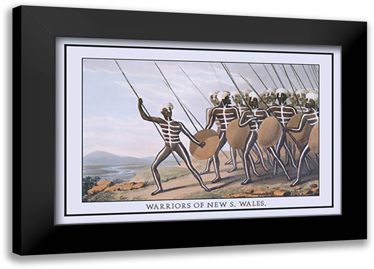 Warriors of New South Wales 22x16 Black Modern Wood Framed Art Print Poster by Clark, J. H.