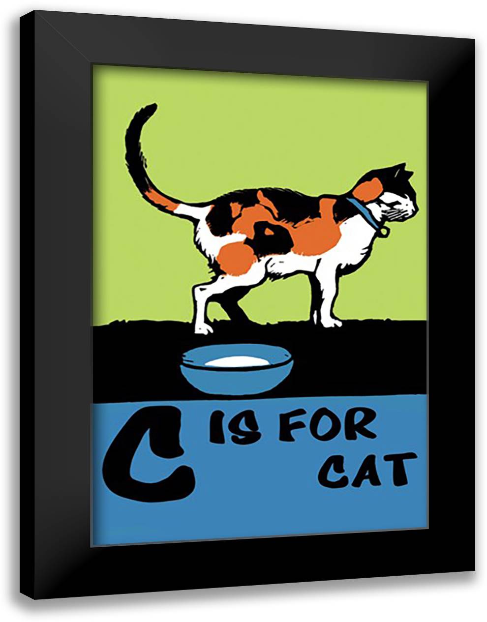 C is for Cat 16x22 Black Modern Wood Framed Art Print Poster by Falls, C. B.