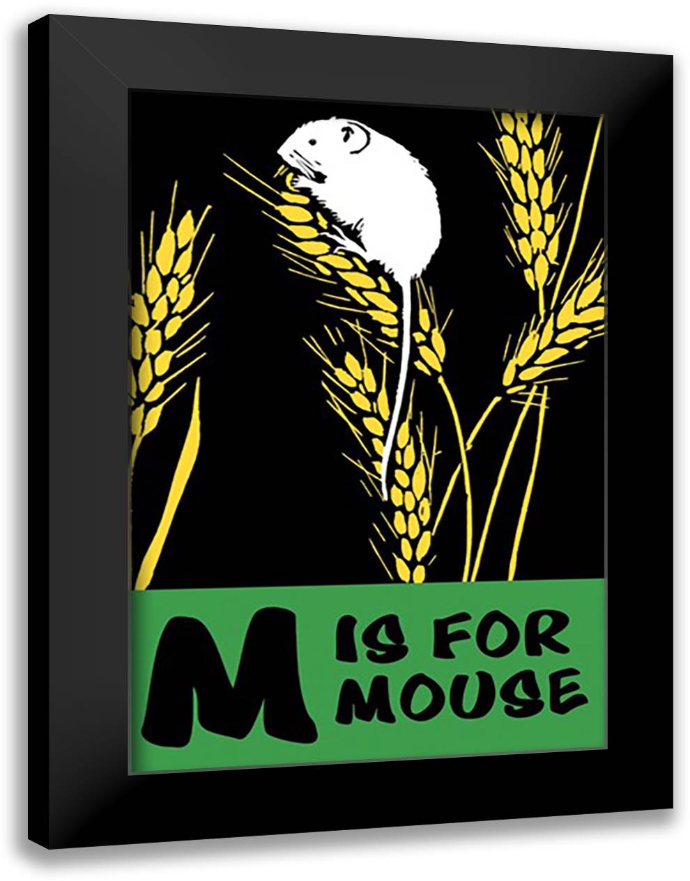 M is for Mouse 16x22 Black Modern Wood Framed Art Print Poster by Falls, C. B.