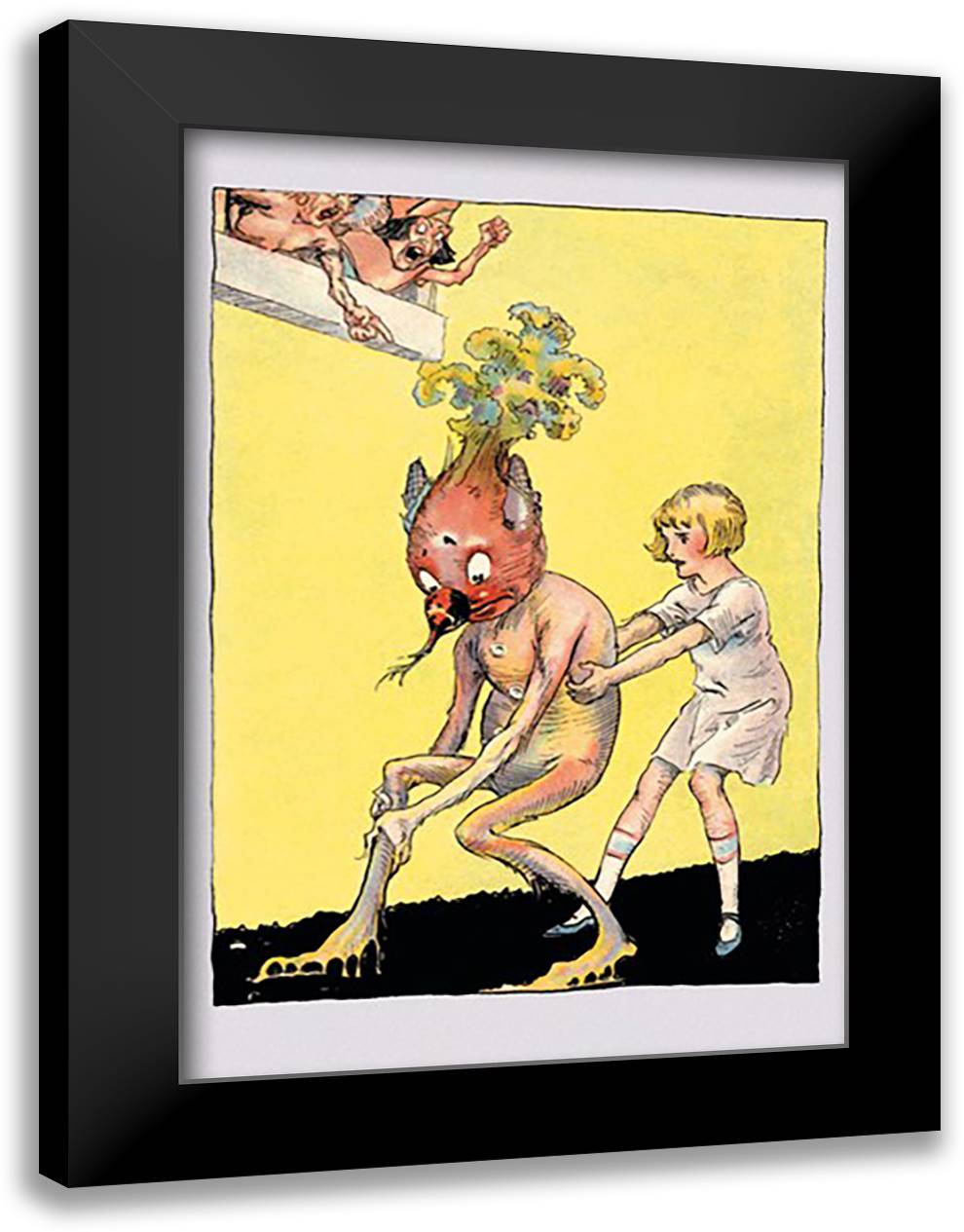 Vegetable Man is Stuck! 16x22 Black Modern Wood Framed Art Print Poster by Neill, John R.