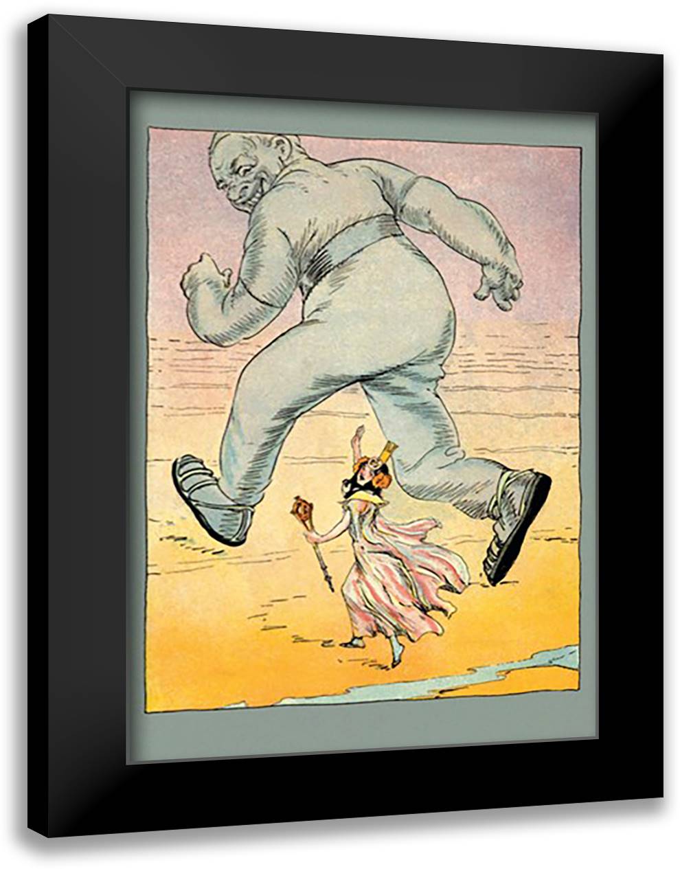 Princess Ozma Ran After Airman 16x22 Black Modern Wood Framed Art Print Poster by Neill, John R.