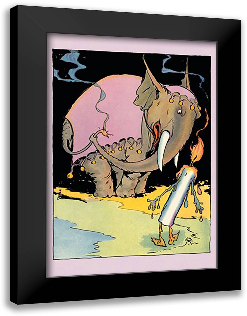 Candleman and Kabumpo 16x22 Black Modern Wood Framed Art Print Poster by Neill, John R.