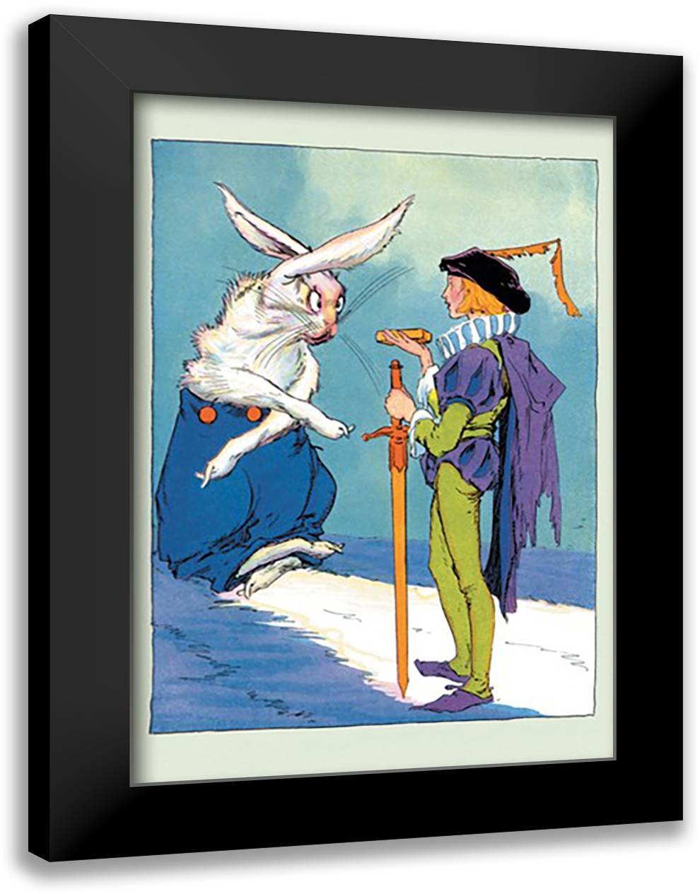 Wag and the Prince 16x22 Black Modern Wood Framed Art Print Poster by Neill, John R.