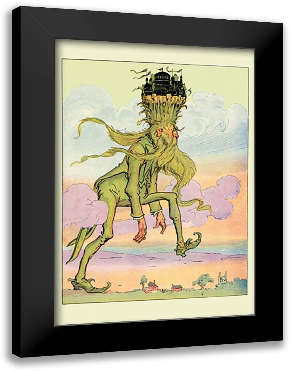 Ruggedo Tramping Like a Giant 16x22 Black Modern Wood Framed Art Print Poster by Neill, John R.