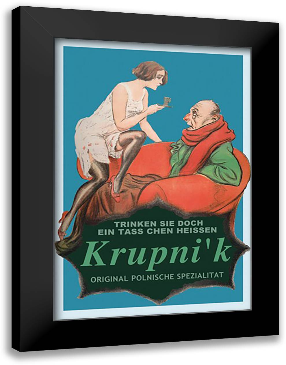 Krupni'k Tea: The Original Polish Specialty 16x22 Black Modern Wood Framed Art Print Poster
