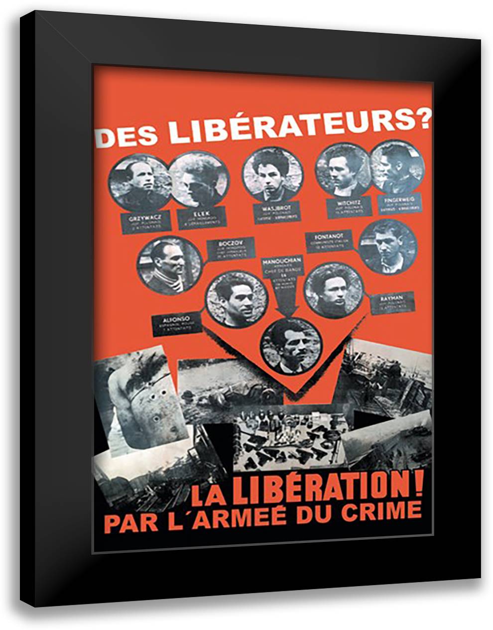 Are These Liberators or the Army of Crime? 16x22 Black Modern Wood Framed Art Print Poster