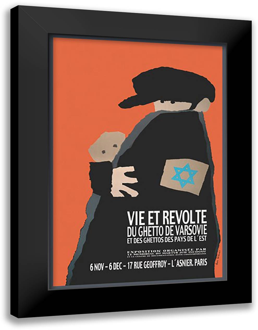 Life and Revolt in the Warsaw Ghetto 16x22 Black Modern Wood Framed Art Print Poster