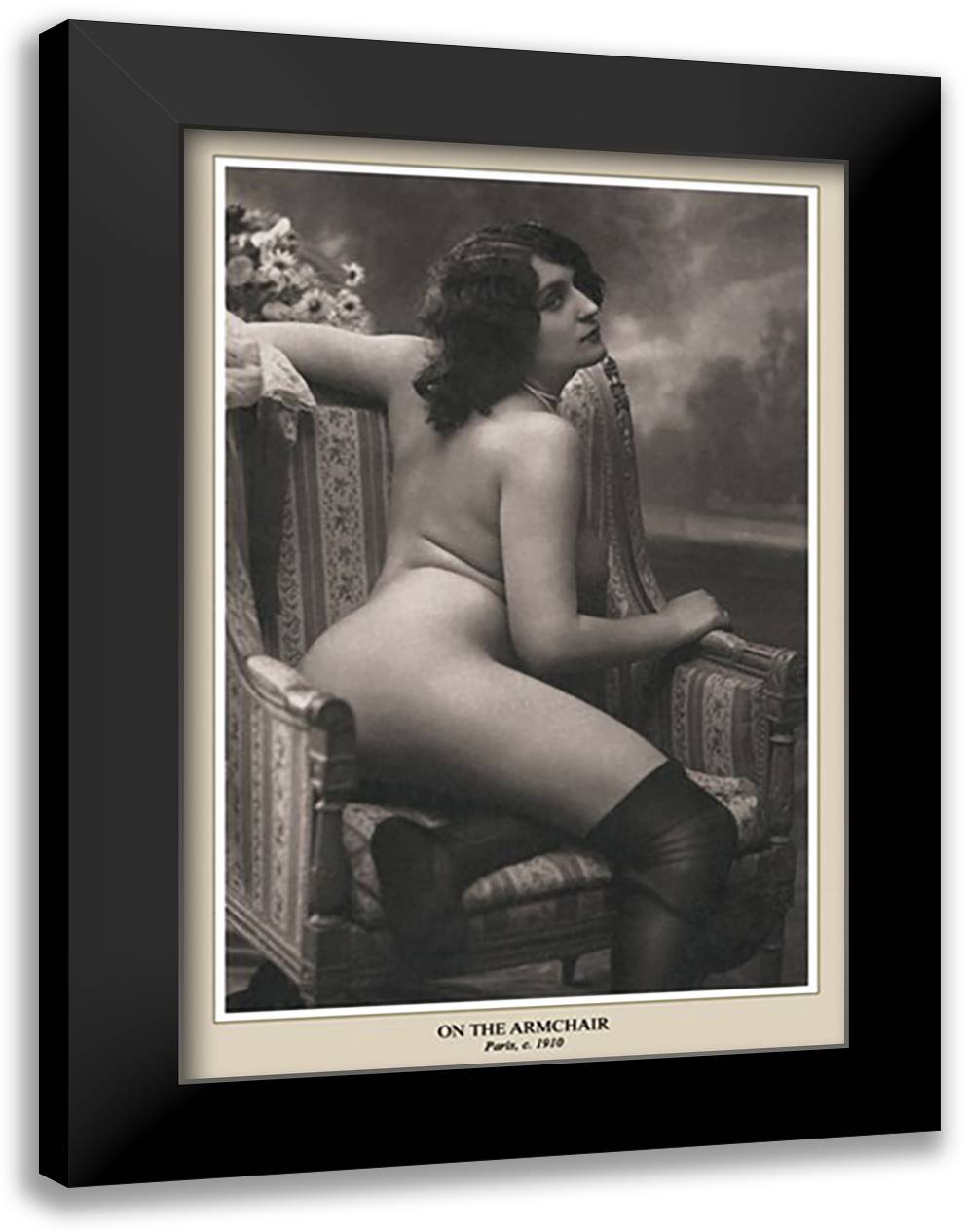 On the Armchair 16x22 Black Modern Wood Framed Art Print Poster
