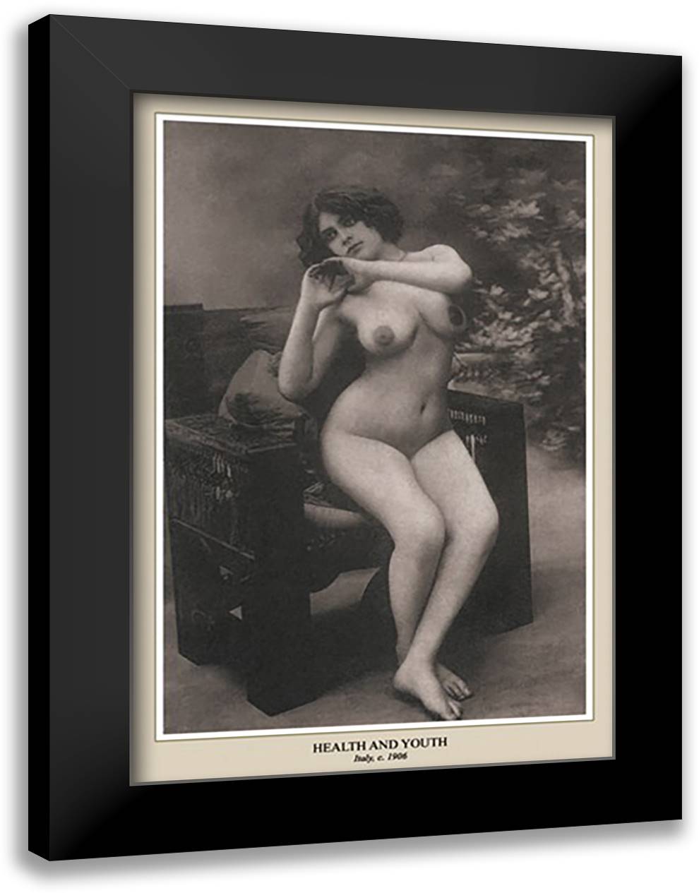 Health and Youth 16x22 Black Modern Wood Framed Art Print Poster