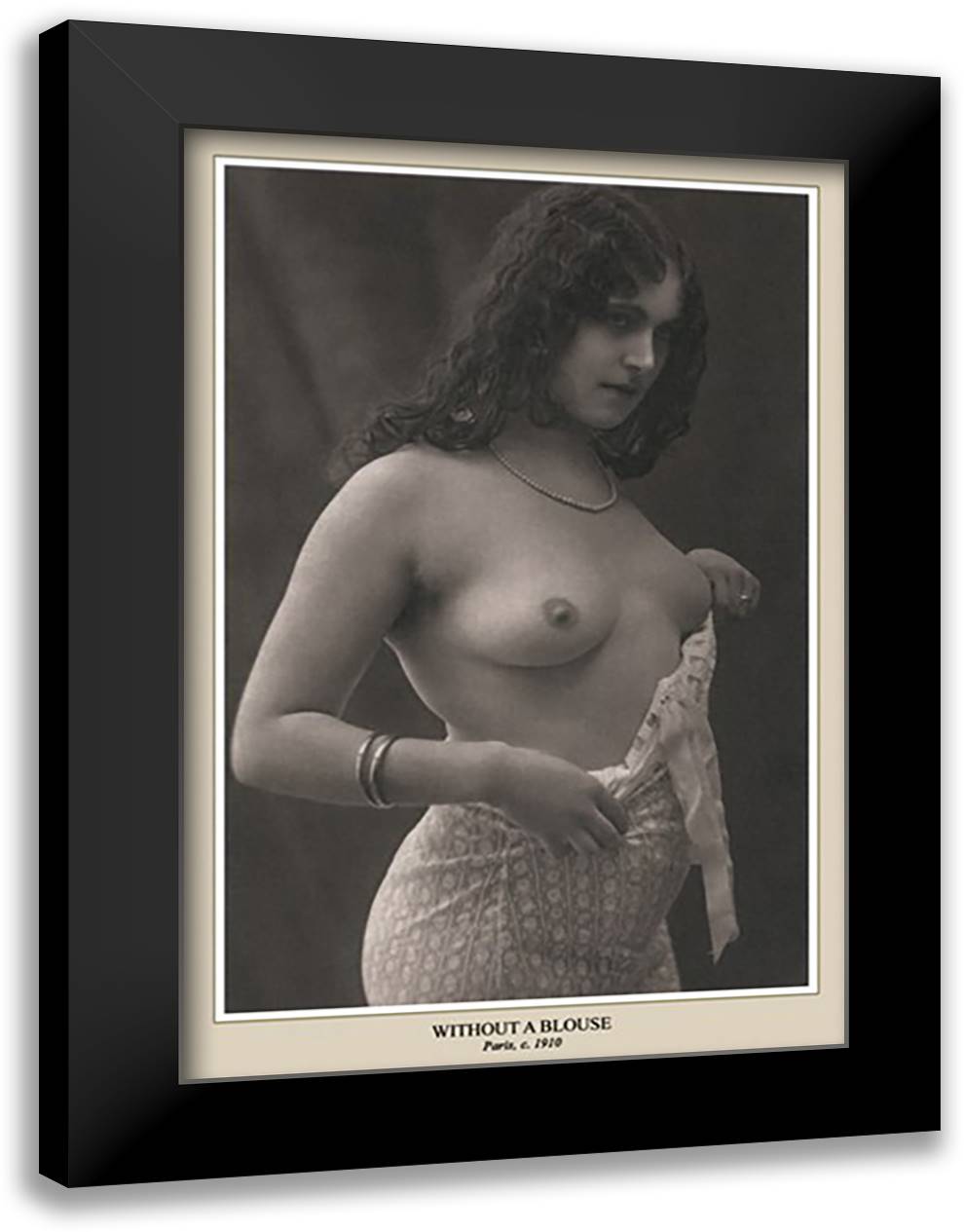 Without a Blouse 16x22 Black Modern Wood Framed Art Print Poster