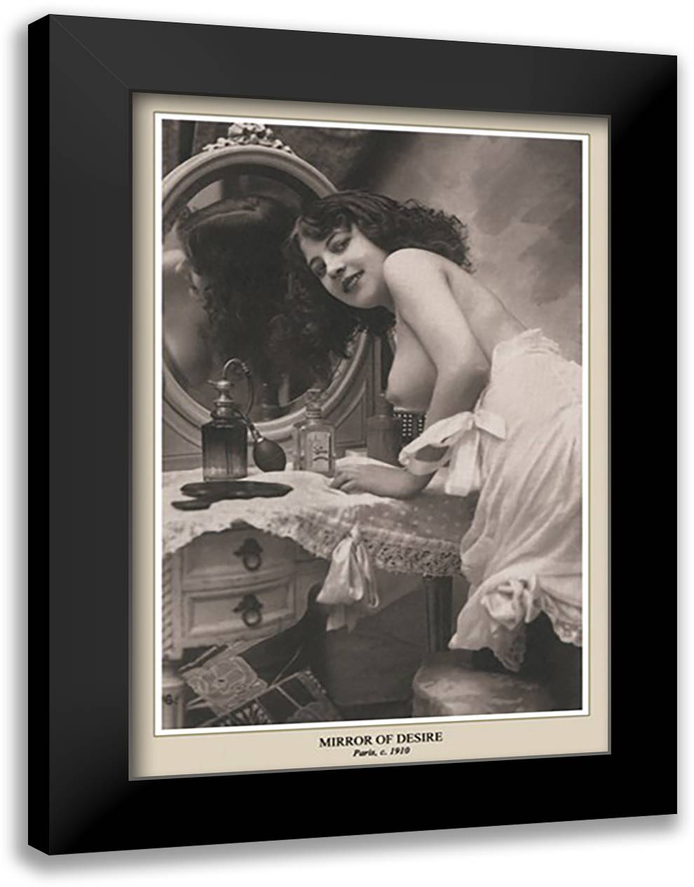 Mirror of Desire 16x22 Black Modern Wood Framed Art Print Poster