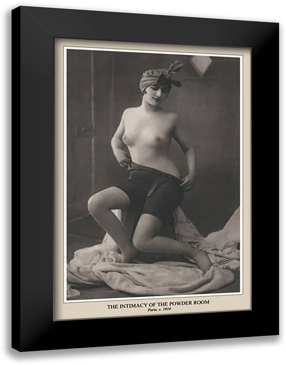 Intimacy of the Powder Room 16x22 Black Modern Wood Framed Art Print Poster