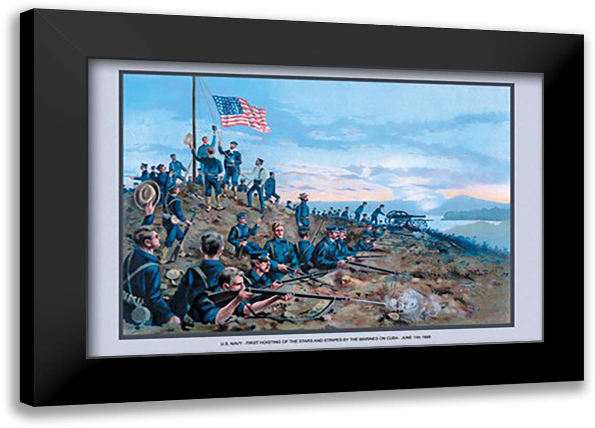 U.S. Navy: Cuba 22x16 Black Modern Wood Framed Art Print Poster by Plank, Werner