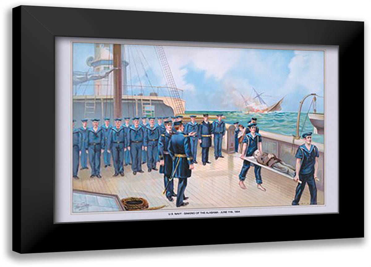 U.S. Navy: Alabama 22x16 Black Modern Wood Framed Art Print Poster by Plank, Werner