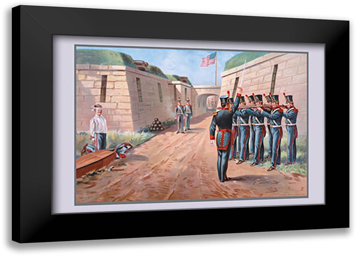 U.S. Navy: Firing Squad 22x16 Black Modern Wood Framed Art Print Poster by Plank, Werner