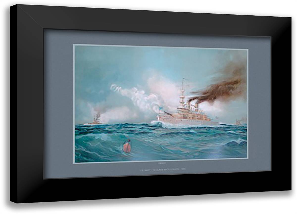 U.S. Navy: Indiana 22x16 Black Modern Wood Framed Art Print Poster by Plank, Werner